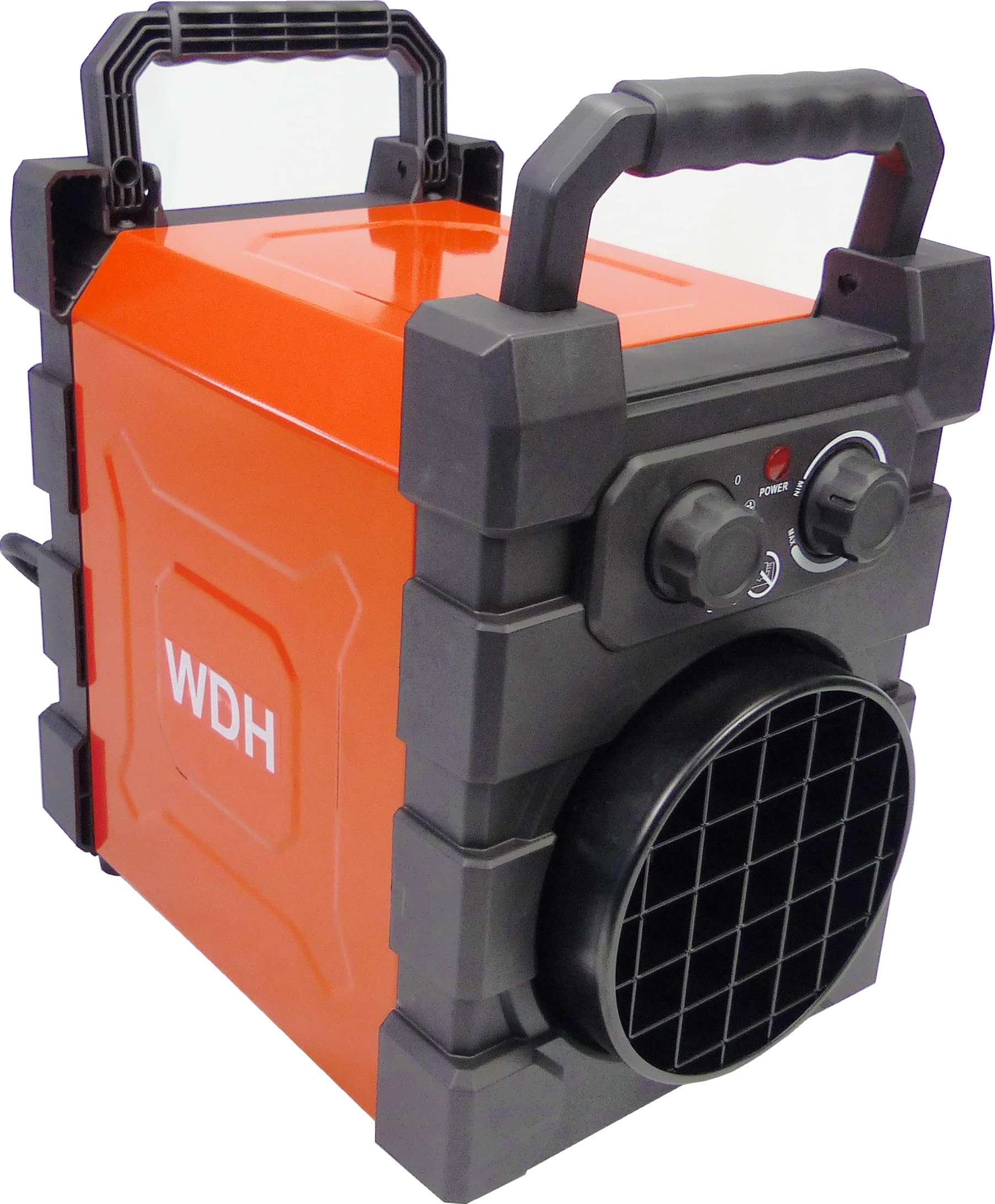 Aktobis WDH-BGP03Pro Riscaldatore elettrico professionale | 3 kW, IP24 | Termoventilatore industriale, protezione dagli spruzzi d'acqua, trasportabile | per cantieri, officine, capannoni industriali