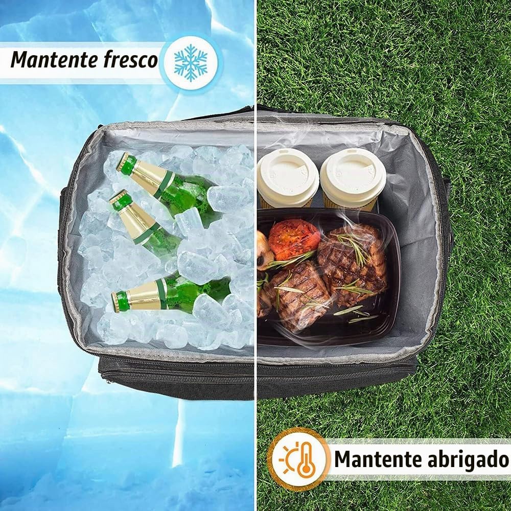 Nevera Portátil con Ruedas 40 litros Plegable Nevera Playa a Prueba de Fugas para Picnics Camping y Playa