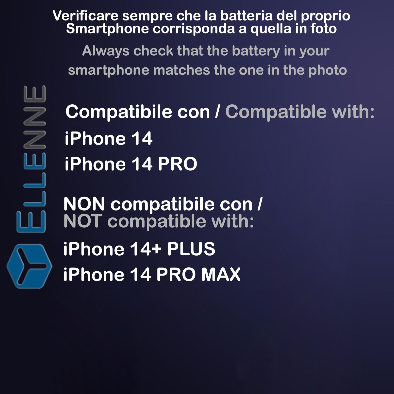 ELLENNE COVER BATTERIA IPHONE 14/14 PRO 6.1" RICARICABILE SLIM 4800mAh | COVER CON BATTERIA INTEGRATA IPHONE 14/14 PRO 6.1" BATTERY CASE CUSTODIA RICARICABILE SLIM SOTTILE 4800mAh