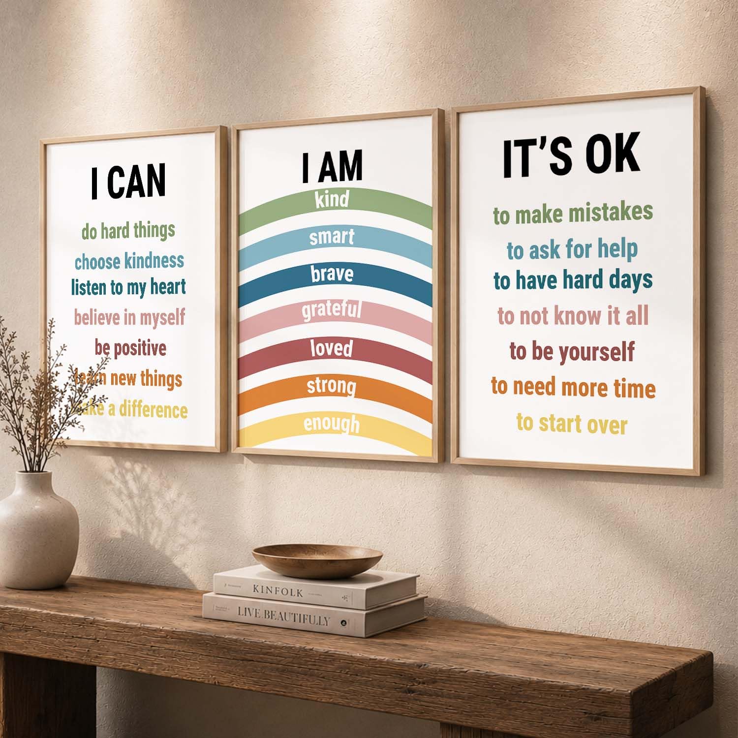 Motivational Wall Art Set - 3 Framed Posters -5