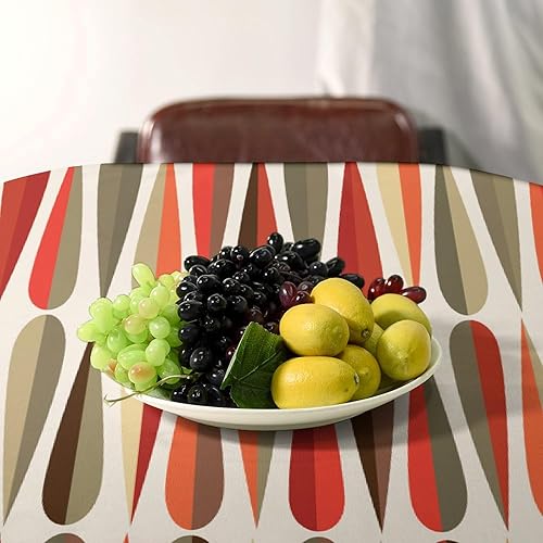 Miniatura 760 de Mantel floral hippie, diseño retro de los años 70, naranja, rosa, azul, floral, bohemio, estampado estético de margaritas, para fiesta, picnic