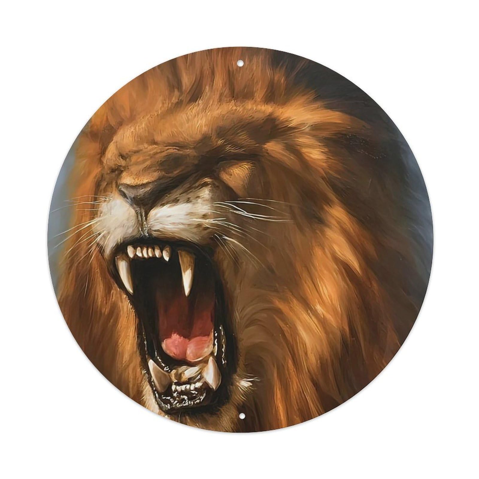 Big Cat Wildlife Poster Africa Lion Roaring Metal Tin Sign
