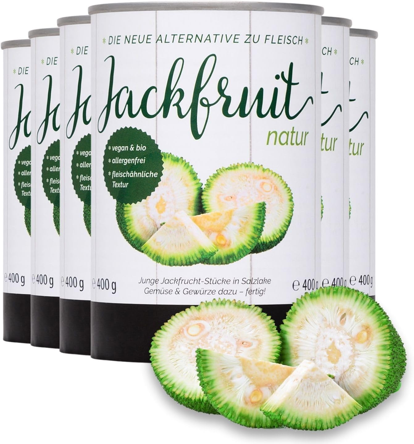 Lotao Organic Jackfruit Canned in Water (6x 14 OZ), no