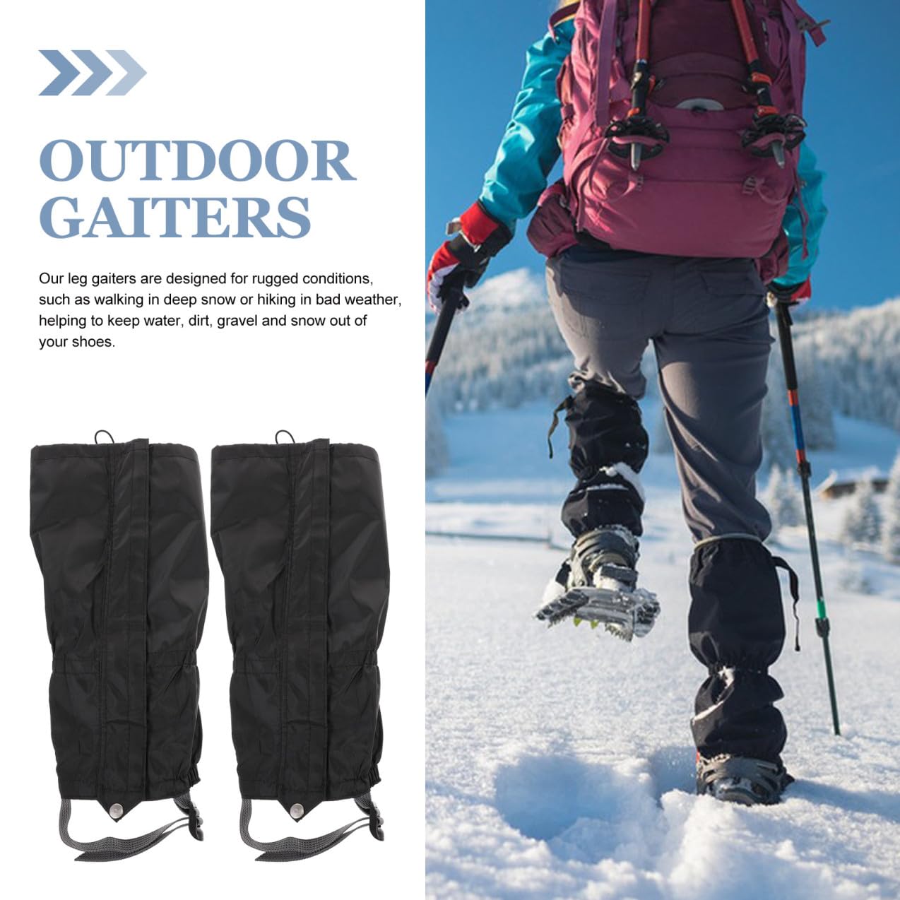POPETPOP Lot De 3 Guêtres De Randonnée pour Lextérieur pour Lescalade La Neige Le Sol 2 Pièces X 3
