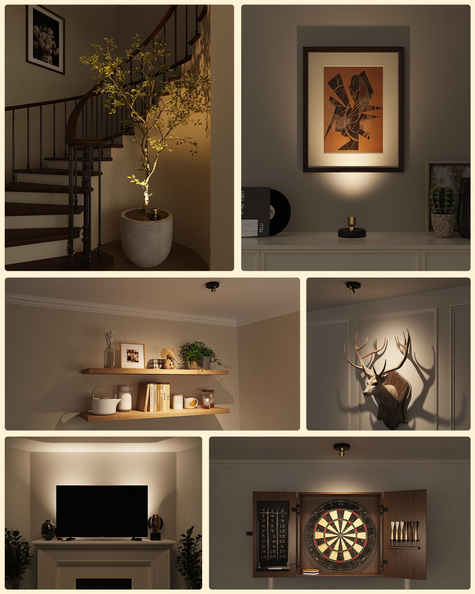 EZVALO Kabellose Spotlight mit Fernbedienung, 4000mAh Akku, 3 Farbtemperaturen, Wiederaufladbarer Wandspot, LED Spots Akku für Gemälde, Kunst, Pflanzen, Porträts (Schwarz, 2er Set)