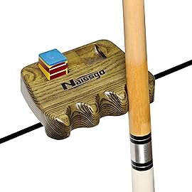 Naissgo Cue Rest Cue Stick Holder Pool Cue Holder(Wood, Vintage Color3 Holes)