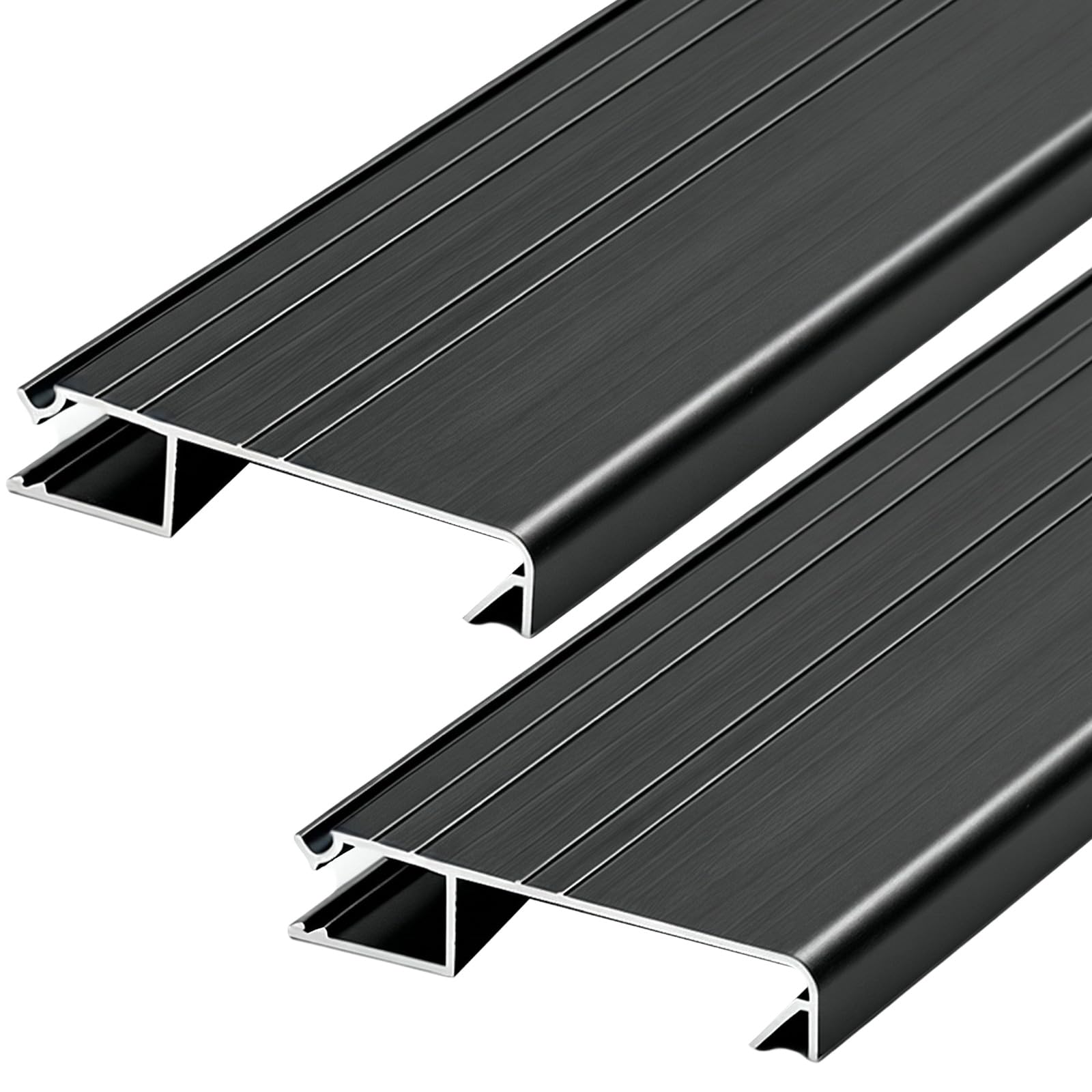 Blulu 2 Pack 36 Inch 3 Inch Wide Aluminum Door Threshold Extender Strip