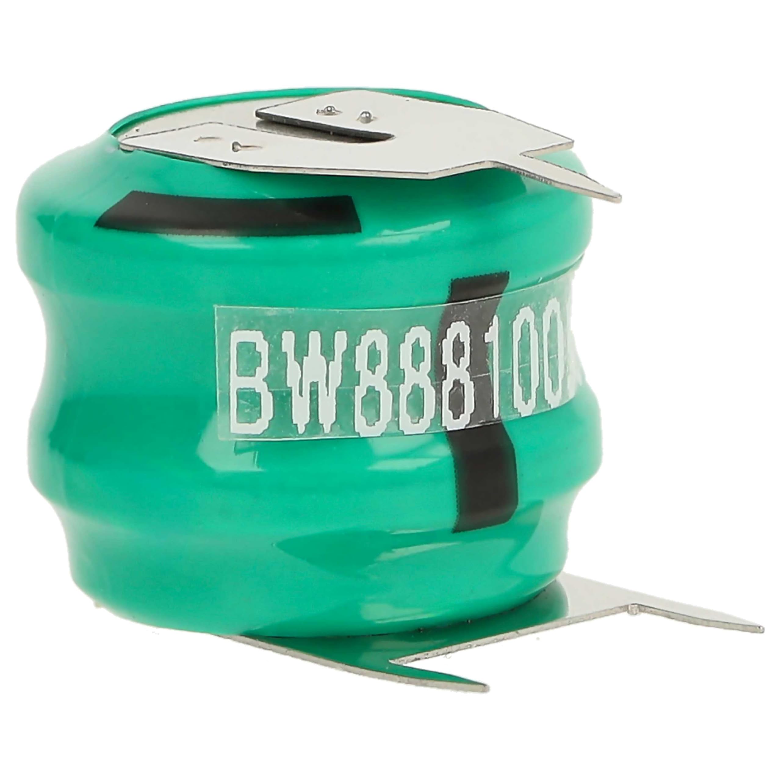 vhbw 100x NiMH Batería de botón de Repuesto Tipo V80H 3 Pines 80 mAh 2,4 V Compatible para lámparas solares, etc.