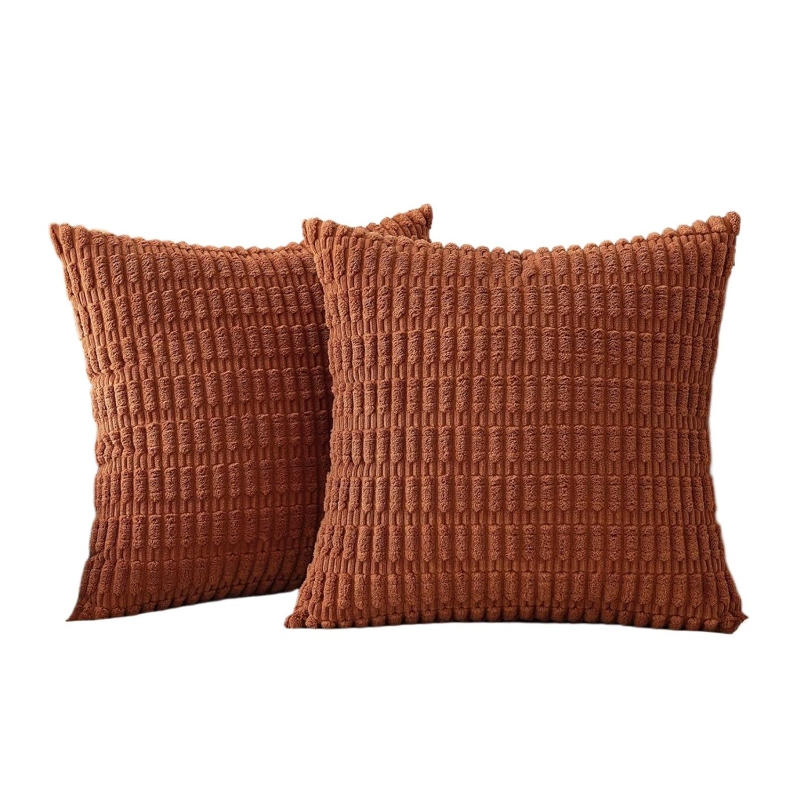 HEUchuan Corduroy Cushion Covers 2Pcs Pillow Covers 18 X Inch Soft Corduroy Decorative Throw Pillows Couch Home Decor for Cushion Sofa Bedroom for Sofa Couch Bedroom(Orange,50x50CM)