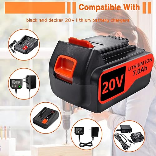 Miniatura 6 de DTK Reemplazo para batería Black Decker de 20 V LBXR20 LBXR2020 LB20 LBX20 Reemplazo para batería de litio de 20 voltios 7.0Ah