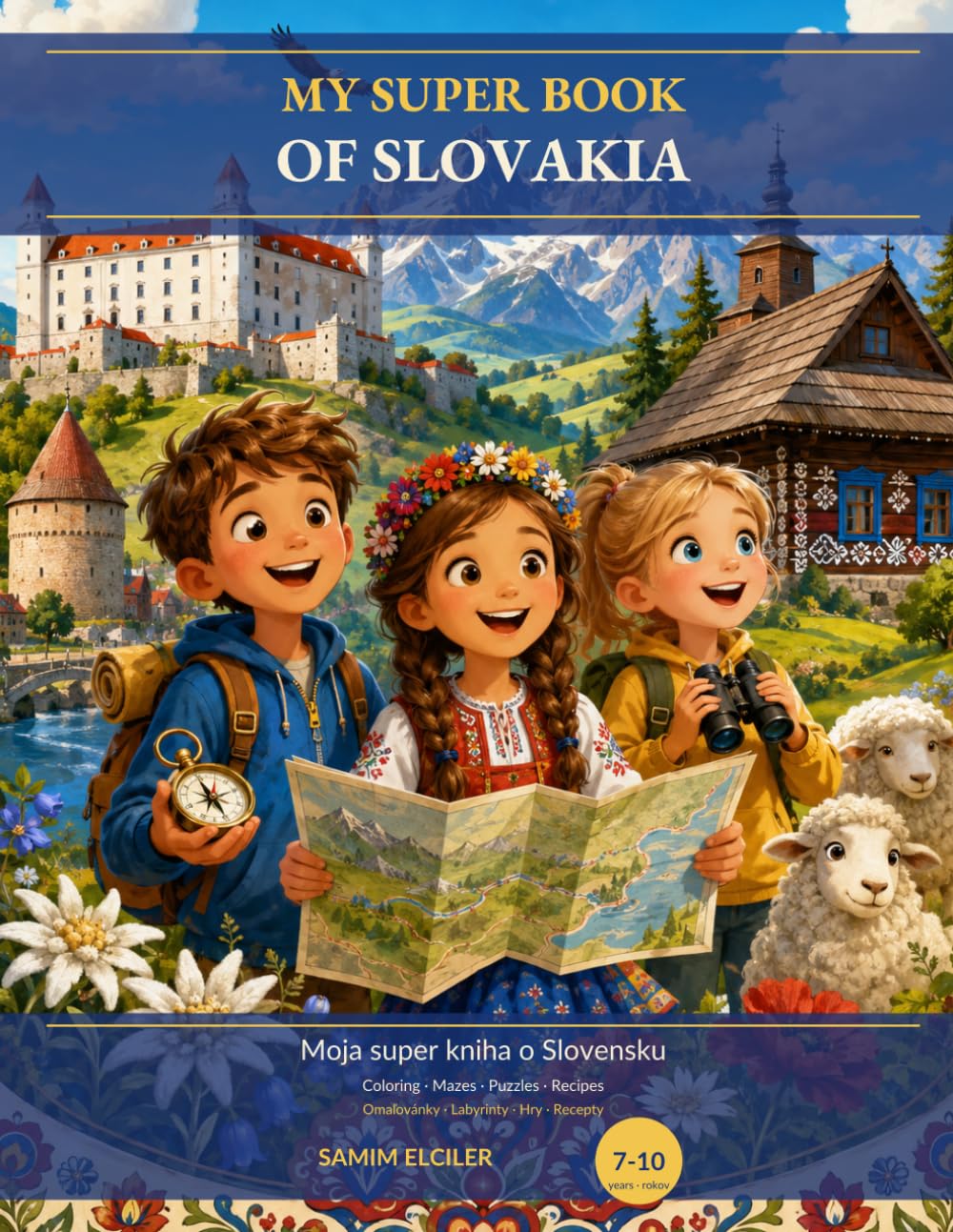 My Super Slovakia Activity Book: Bilingual English–Slovak activity book (ages 7–10): coloring, mazes, puzzles, recipes, quizzes