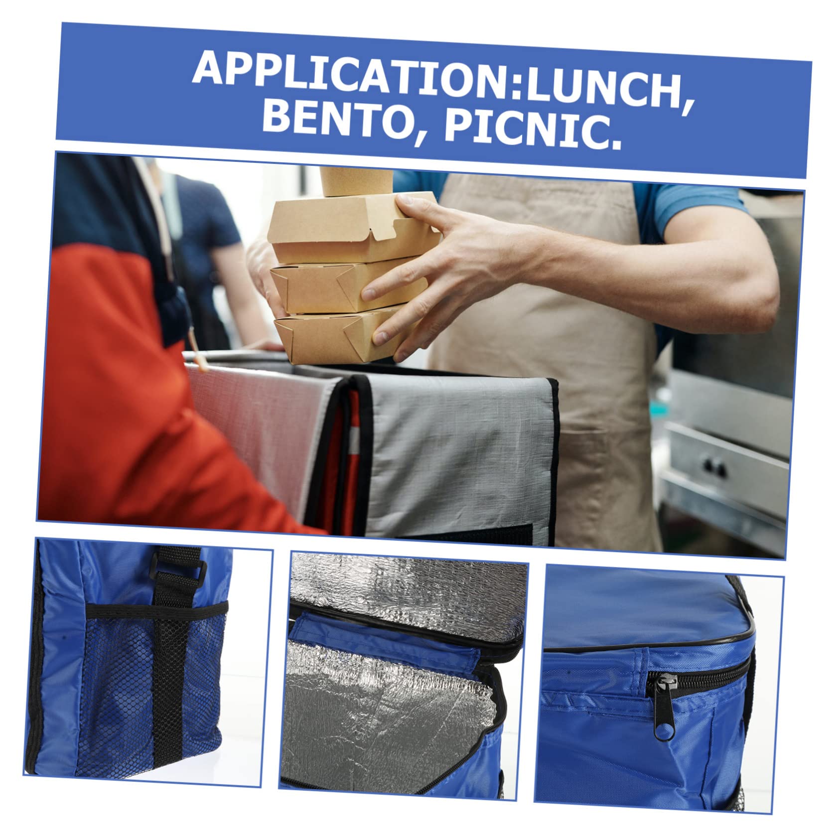 MAGICLULU Bolsa de Almuerzo Oxford Azul para Conservar Calor y Frescura | Tela Oxford, Uso en Picnic y Eventos en Vivo, Formato Compacto para Comida y Fiambrera
