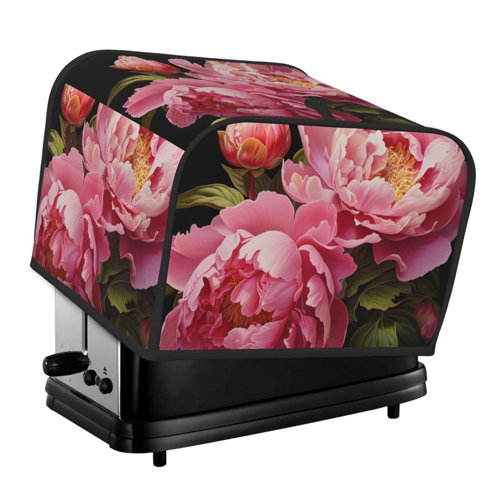 Peony Print 4-Slice Toaster Cover Dustproof Waterproof Kitchen Appliance Protector For Bread