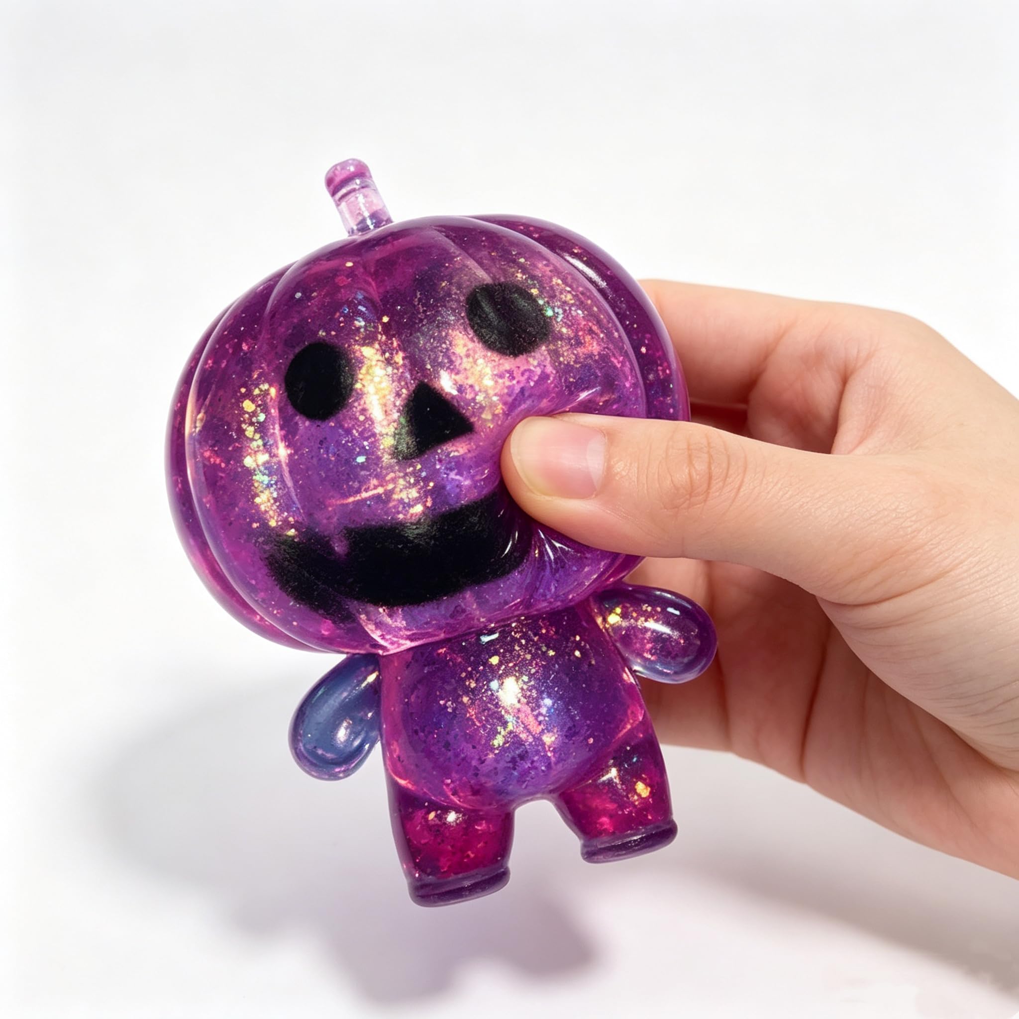 Halloween Pumpkin Squishy Toy . Stress Relief Squishy For KIds, Men & Women. Halloween Party Favors & Spooky Desk Decor.