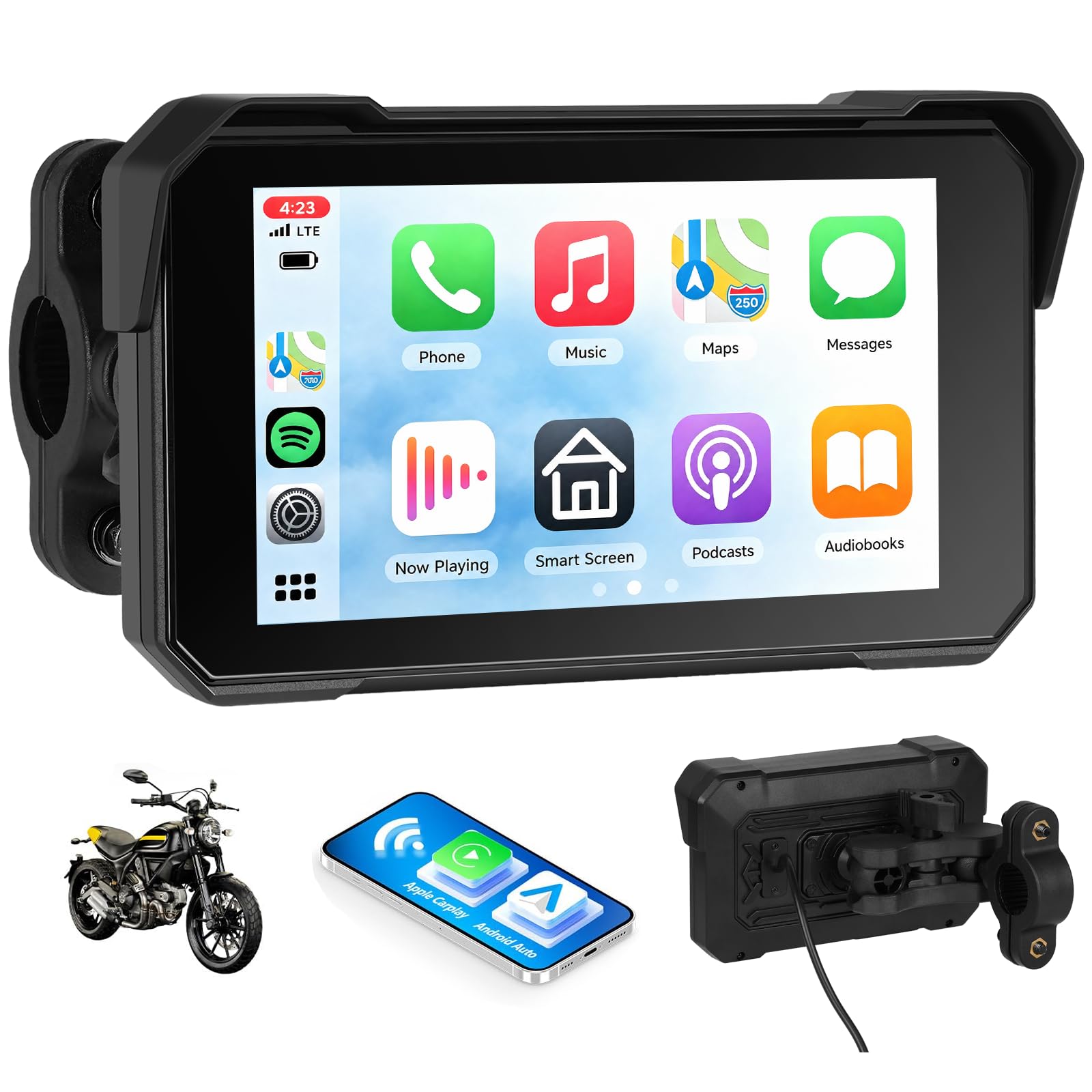 Amazon.com: SIXTOP Motorcycle CarPlay Screen with Wireless Apple