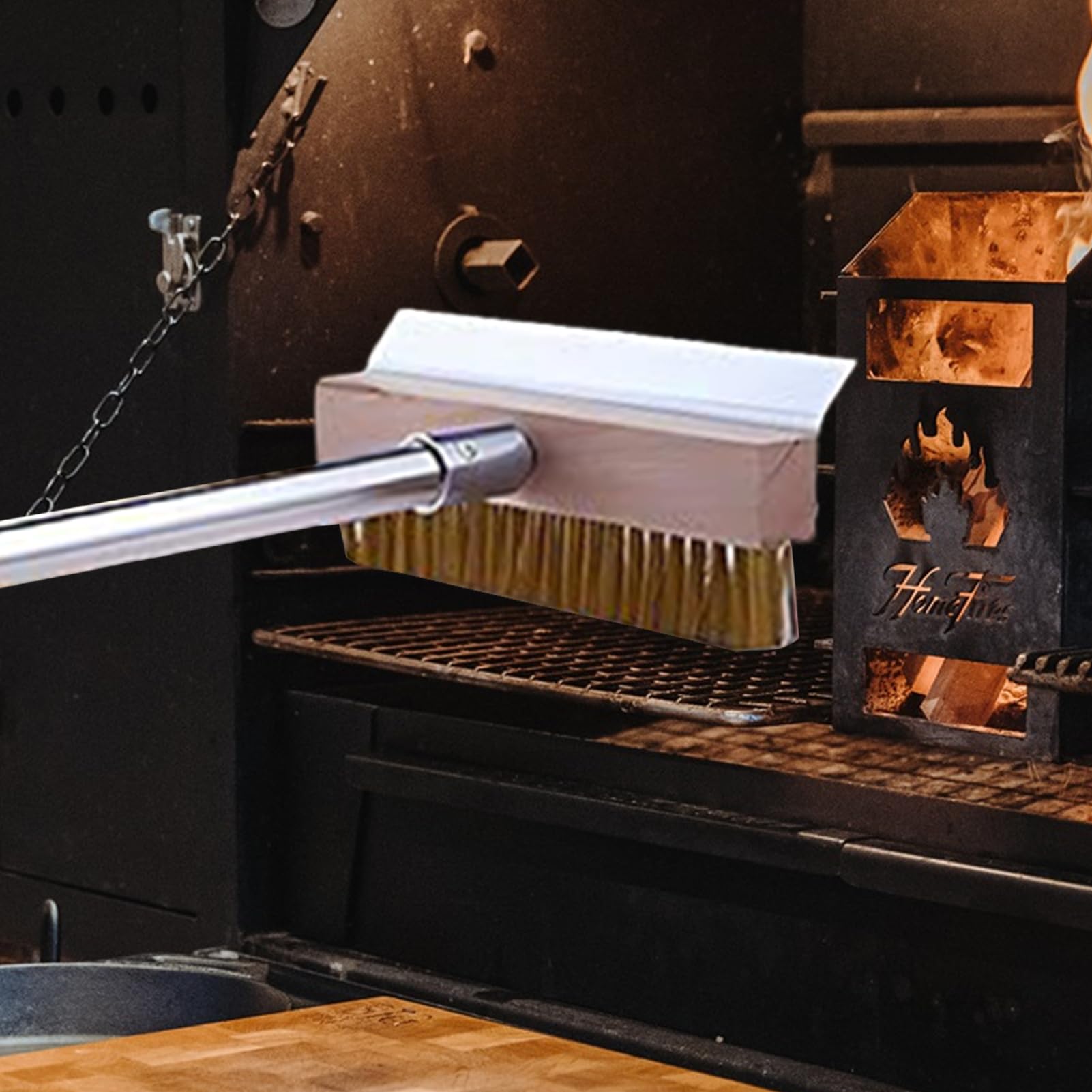 Pizzabürste für den Ofen - Grillbürste aus Aluminium mit langem Griff | Reinigungszubehör für Haus Küche Küchenutensilien Fritteuse Outdoor Familientreffen Freunde