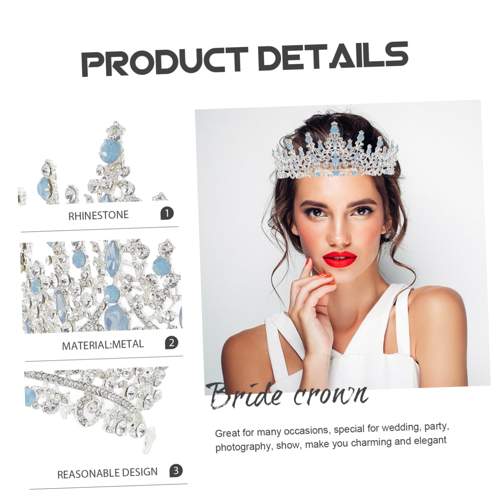 Di Sposa Tiara Nuziale in Stile Barocco Fascia Per Copricapo Per Matrimoni e Feste