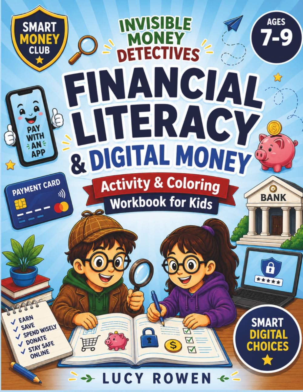 Invisible Money Detectives: Financial Literacy & Digital Money - Activity & Coloring Workbook for Kids Ages 7-9 (Smart Money Detectives)