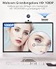 1080P Webcam with Microphone Full HD Web Camera for PC/Laptop Facecam Streaming Cam with Ring Light Cover and Tripod USB Camera for Video Chat and Recording Zoom Skype Desktop Windows Mac Android