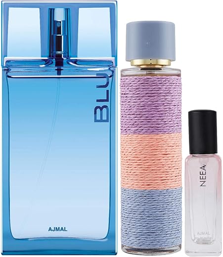 Ajmal BLU 90ML & MARYAJ DEUCEFEMME 100ML & Neea EDP of 20ML Pack of 3 (Total 220ML) for Men & Women