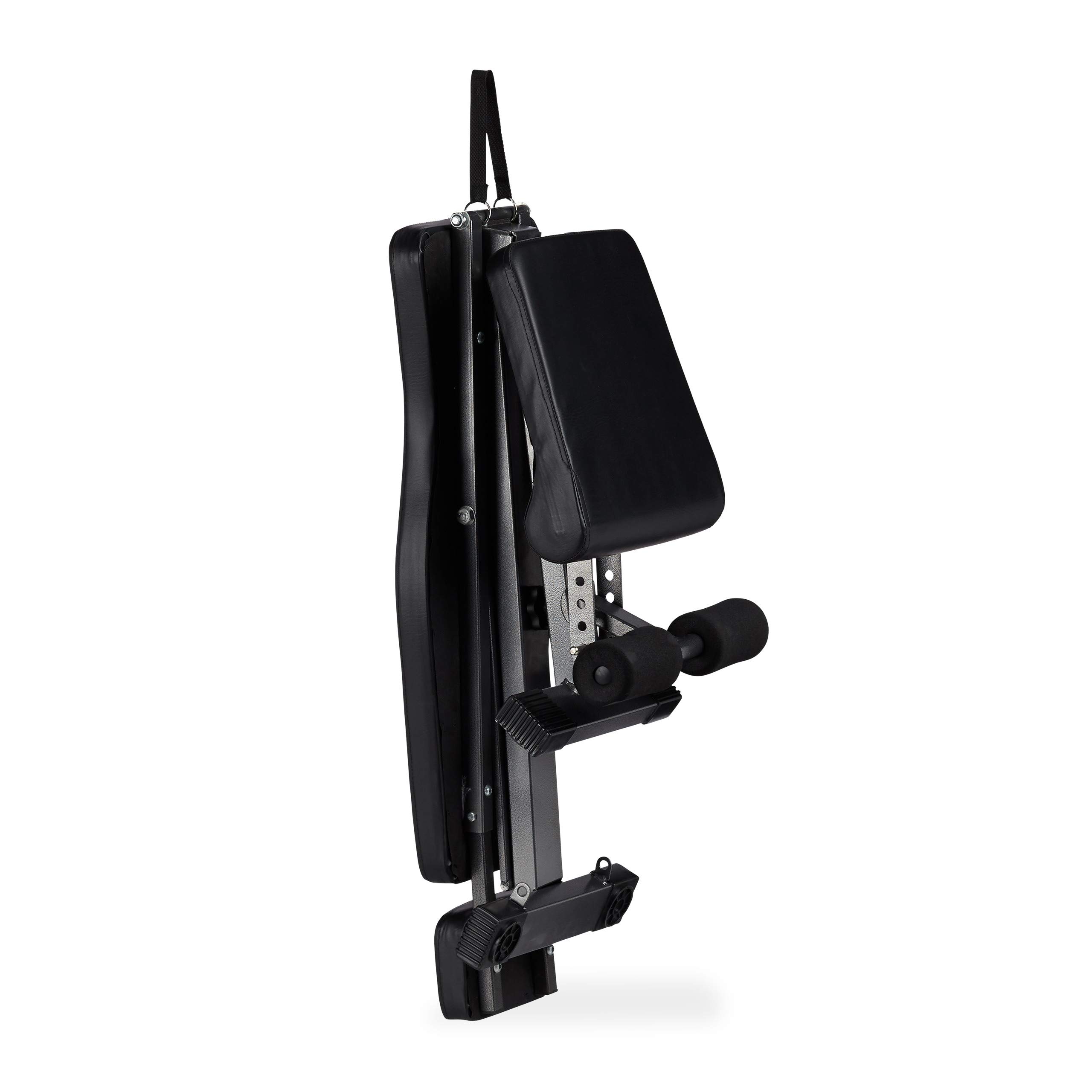Relaxdays, Nero, Fitness Professionale, Panca Regolabile, con Attacco Gambe e Poggiatesta, Multifunzione, 250 kg, Gioventù Unisex, 122.00 x 33.00 x 104.00 cm