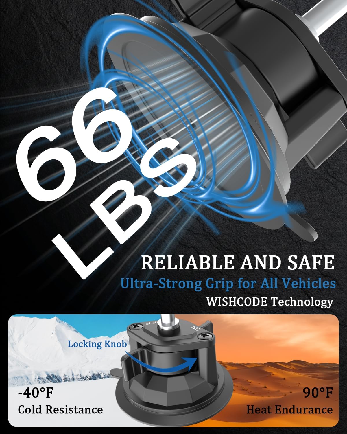 Car Tablet Holder for Dashboard/Windshield,[66LBF Super Suction Cup][Metal Adjustable Arm] Heavy Duty Mount for SUV/Truck, Fits iPad Pro 12.9 Air Mini, Galaxy tab, iPhone, 6.1-15.6" Device