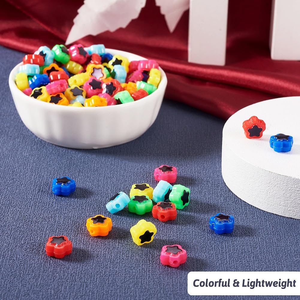 FASHEWELRY Acryl-Perlen Box | Dreieckige Kandi Perlen In Bonbonfarben | Für Armbänder, Halsketten, DIY