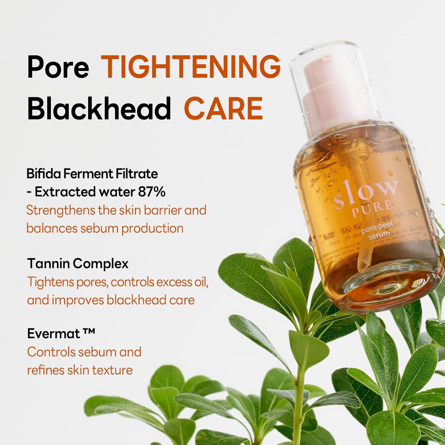 slowPURE Pore Peel Serum - Refines Pores & Controls Sebum - 87% Bifida Ferment, Tannin & Niacinamide for Smooth Skin Texture | Korean Skincare (1.69 fl.oz, 50ml) - Image 3
