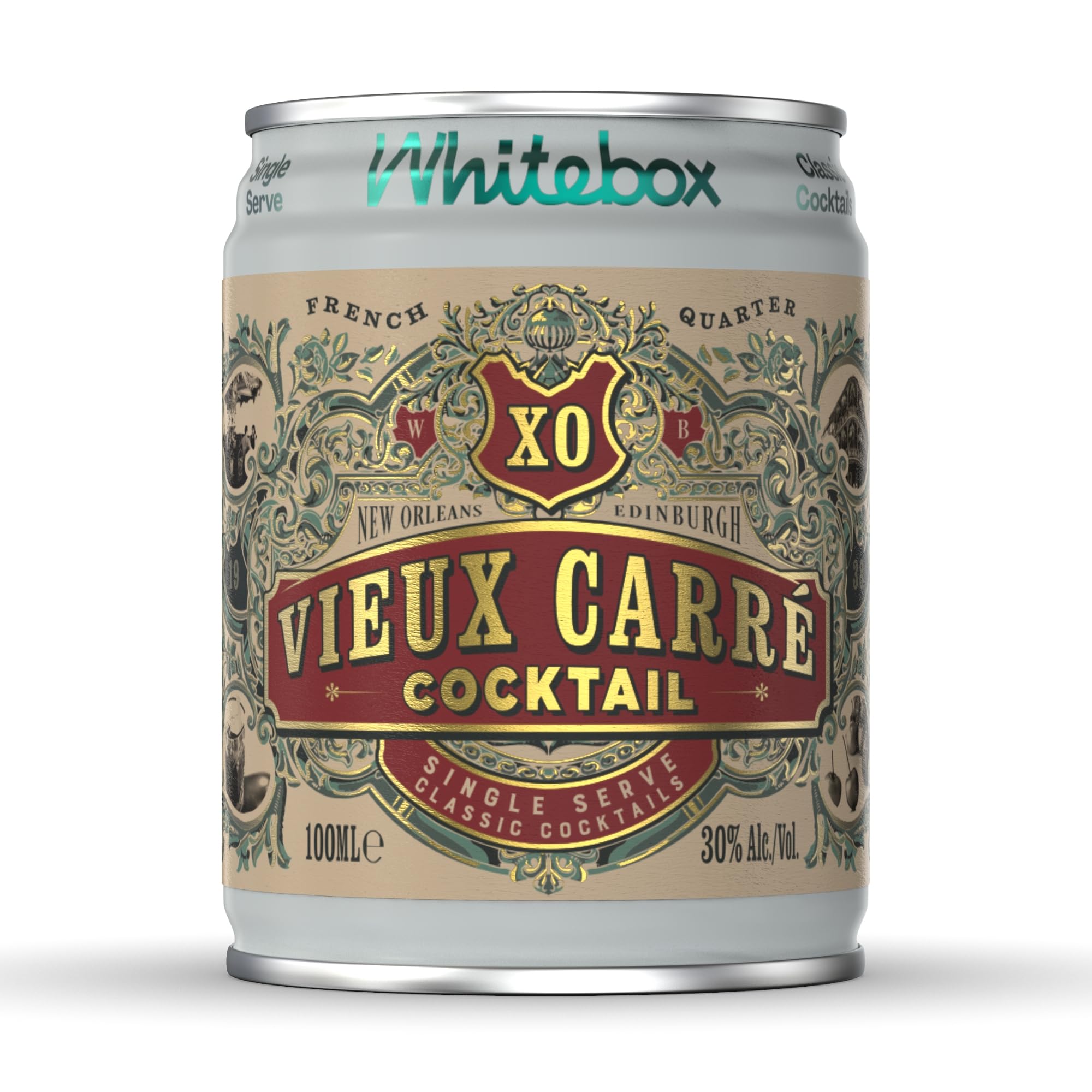 WHITEBOX COCKTAILS Single Serve Classic XO Vieux Carré — Single Cocktail Can | Classic Full Strength Vieux Carré | Pre-mixed Cocktails Ready To Drink 1x100ml