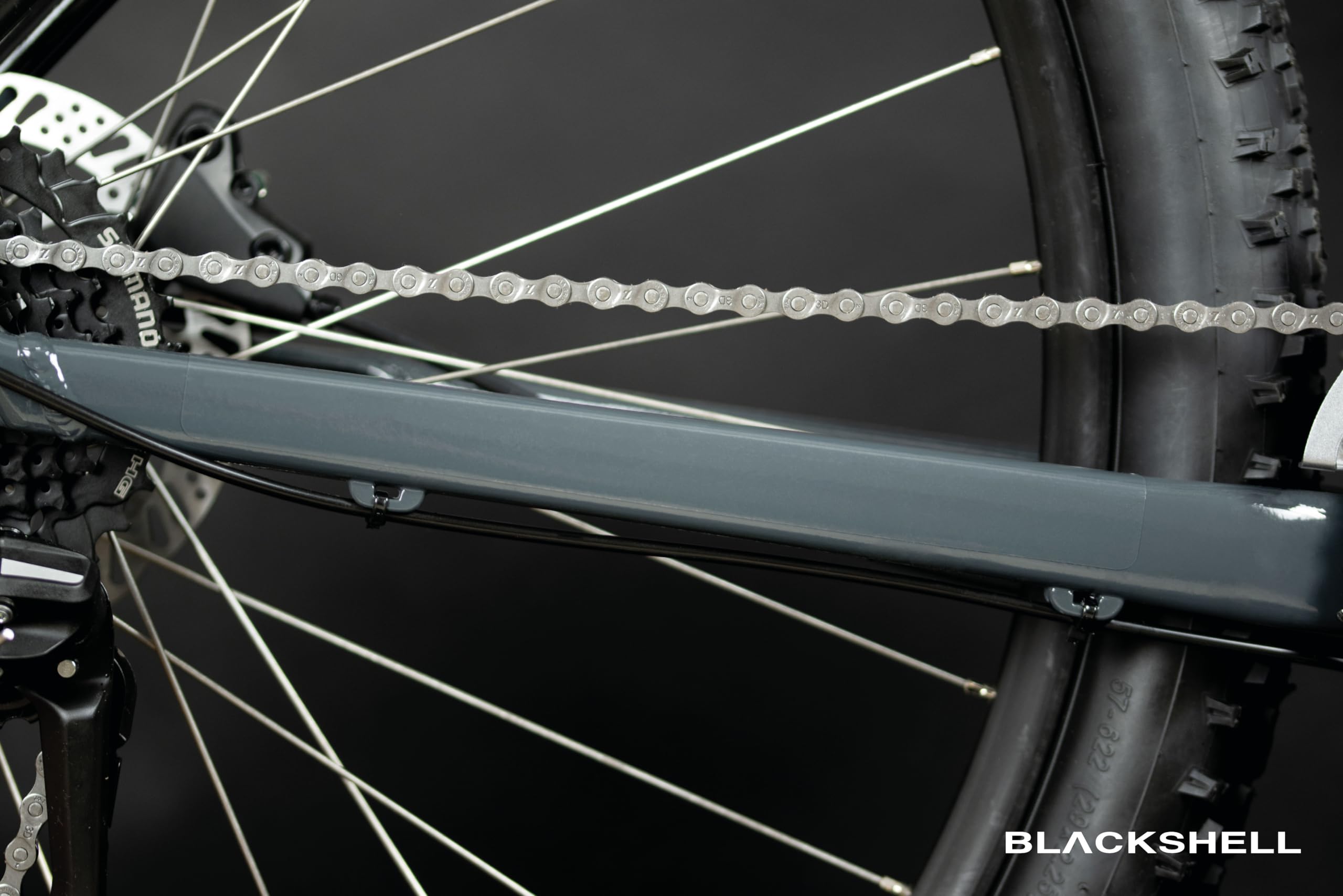 Blackshell® Fahrrad Schutzfolie - starker Rahmenschutz für z.B. Trekkingrad, MTB, Rennrad oder E-Bike - 24-teiliges Steinschlagschutz-Set