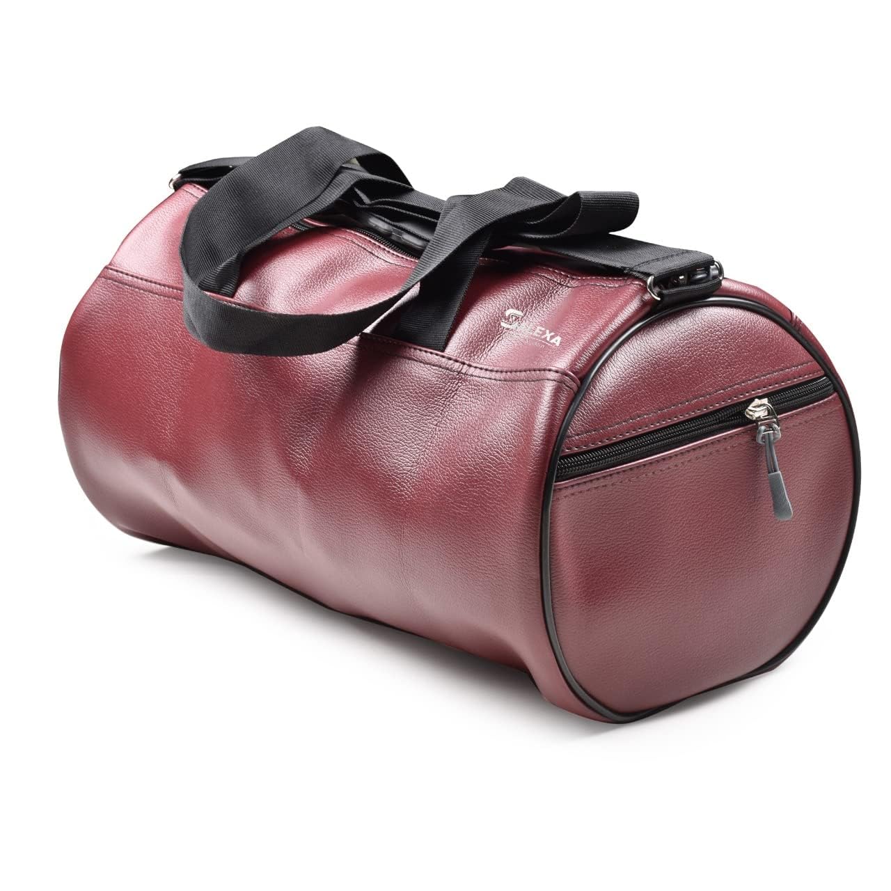 Best Gym Bag Durable Water Resistance Duffle Workout Leather Round New Sports Bag with Shoulder Strap for Stylish Men & Women Workout Large Size (Gym Bags, Maroon)-image-20