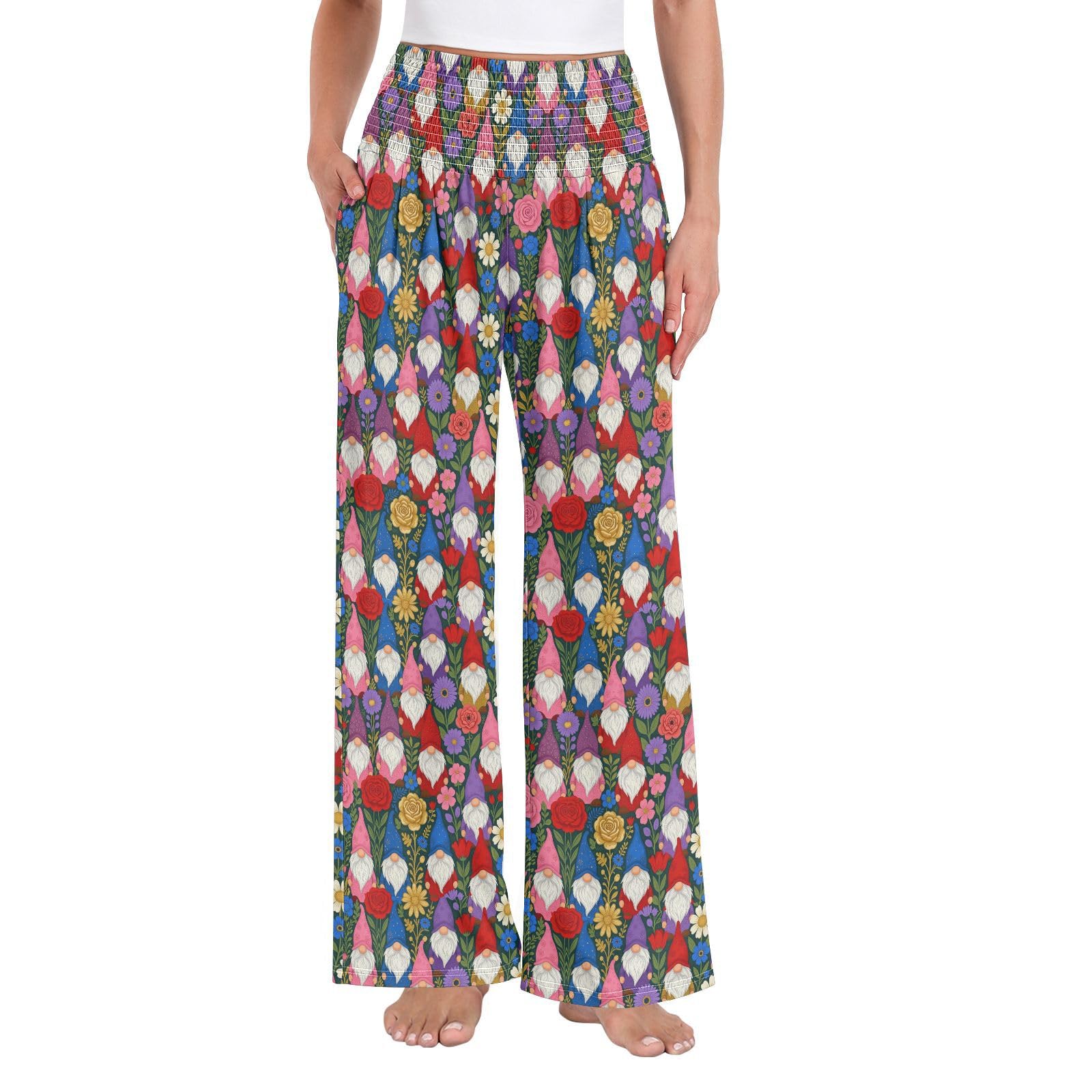 Pantalon large femme taille haute confortable chic décontracté - 8