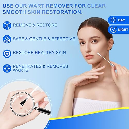 Miniatura 4 de Removedor de verrugas, eliminación rápida de verrugas, líquido de verrugas de ácido salicílico de máxima resistencia, con ingredientes naturales,