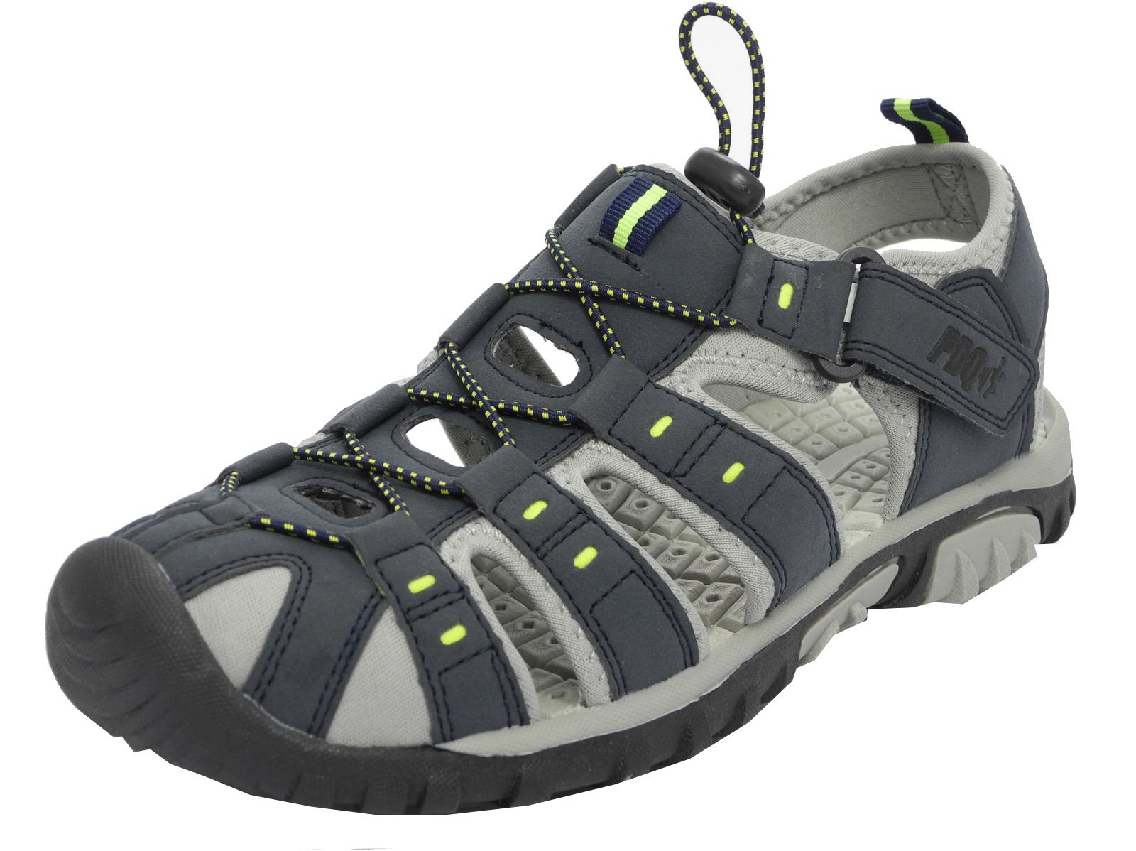 UnknownPDQ Mens Boys Hiking Closed Toe Trail Sandals, Size 2-12, Synthetic Nubuck Uppers, Highly Cushioned Insoles, Rugged Flexible Sole, Adjustable Velcro Straps