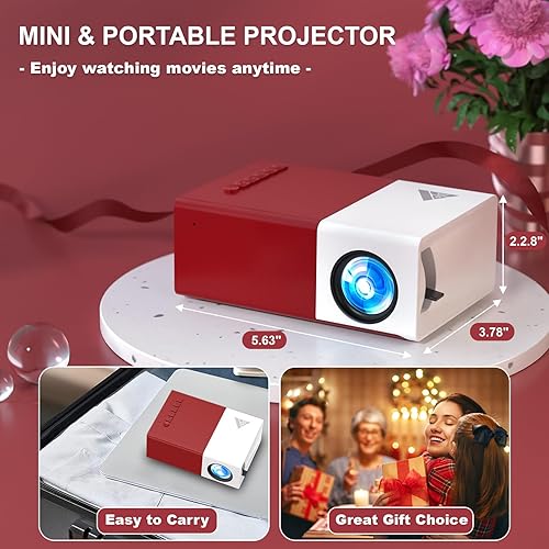 Miniatura 4 de Mini proyector con proyectores portátiles Wifi compatible con 1080P 170 pulgadas Mini proyector de película HD, proyectores para exteriores