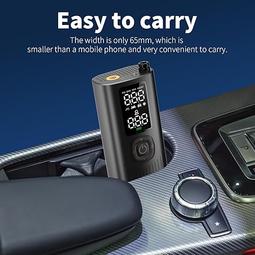 Miniatura 7 de Inflador de neumáticos compresor de aire portátil (hasta 150 PSI), bomba de aire inalámbrica con pantalla LED, medidor digital de presión de