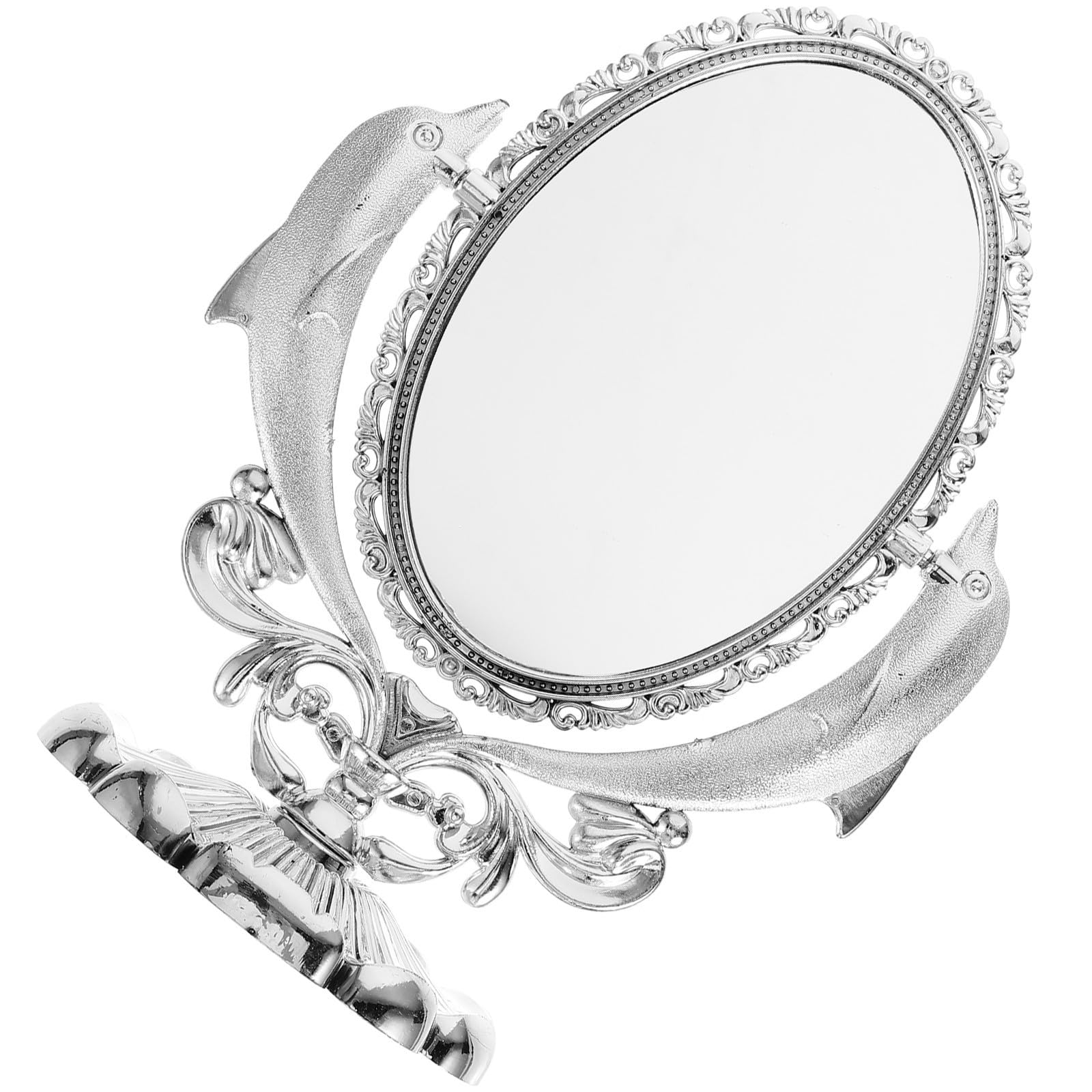 Miroir de maquillage de bureau LABRIMP en verre avec base stable argentée