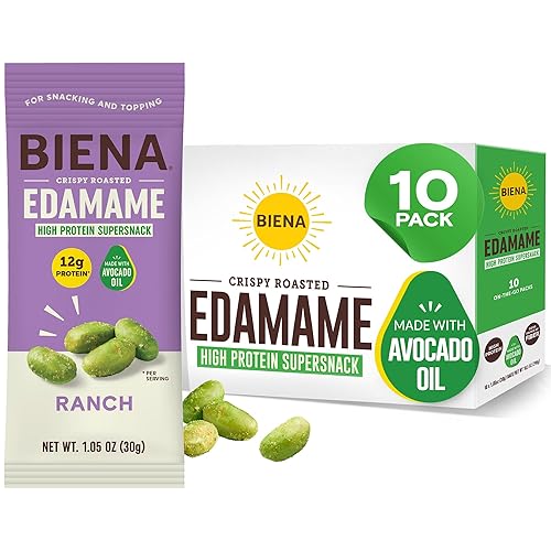 Miniatura 9 de Biena Frituras Crocantes de Edamame – Bocadillo Alto en Proteína y Bajo en Carbohidratos para Adultos y Niños, 13g de Proteína por Porción – Hecho