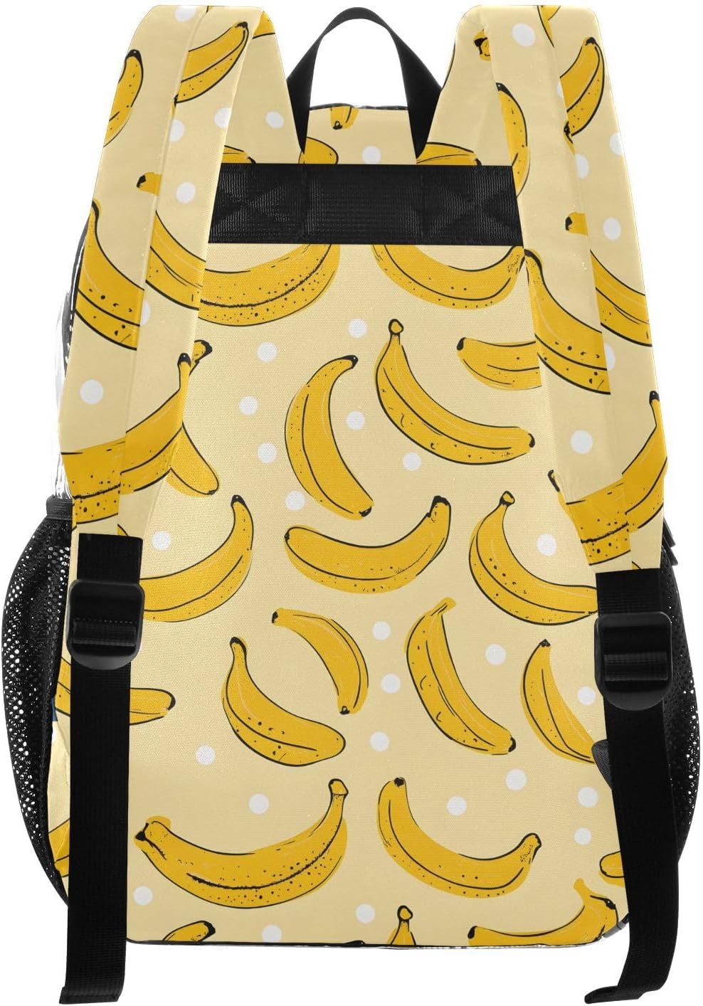 Yellow Banana Polka Dots Clear Backpack Heavy Duty See Through Transparent PVC BookBag for Kids Boy Girl Adult School Work