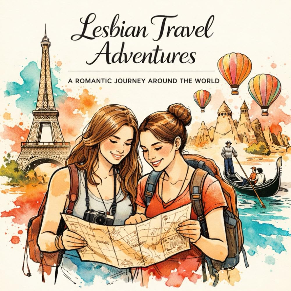 Lesbian Romance: Romantic Travel Adult Coloring Book for Women: 50 Detailed LGBTQ+ Scenes of Sapphic Love in Paris, Kyoto and Bali | Intimate WLW Global Journey for Relaxation and Stress Relief