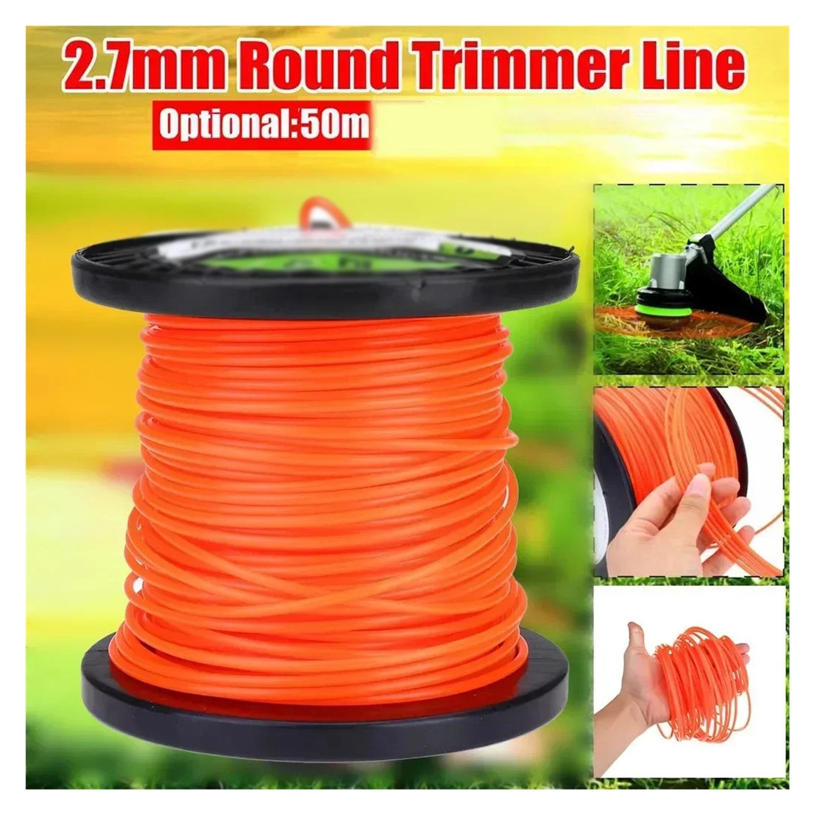 Accessori Per Tosaerba Filo for decespugliatore a spirale in nylon da 50 m*2,7 mm, for tosaerba, accessori for utensili elettrici da giardino. Attrezzo