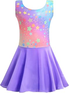 Girls Ballet Leotards with Skirt Sparkly Sleeveless Gymnastics Dance Dresses Outfit (Toddler/Little Kid/Big Kids)