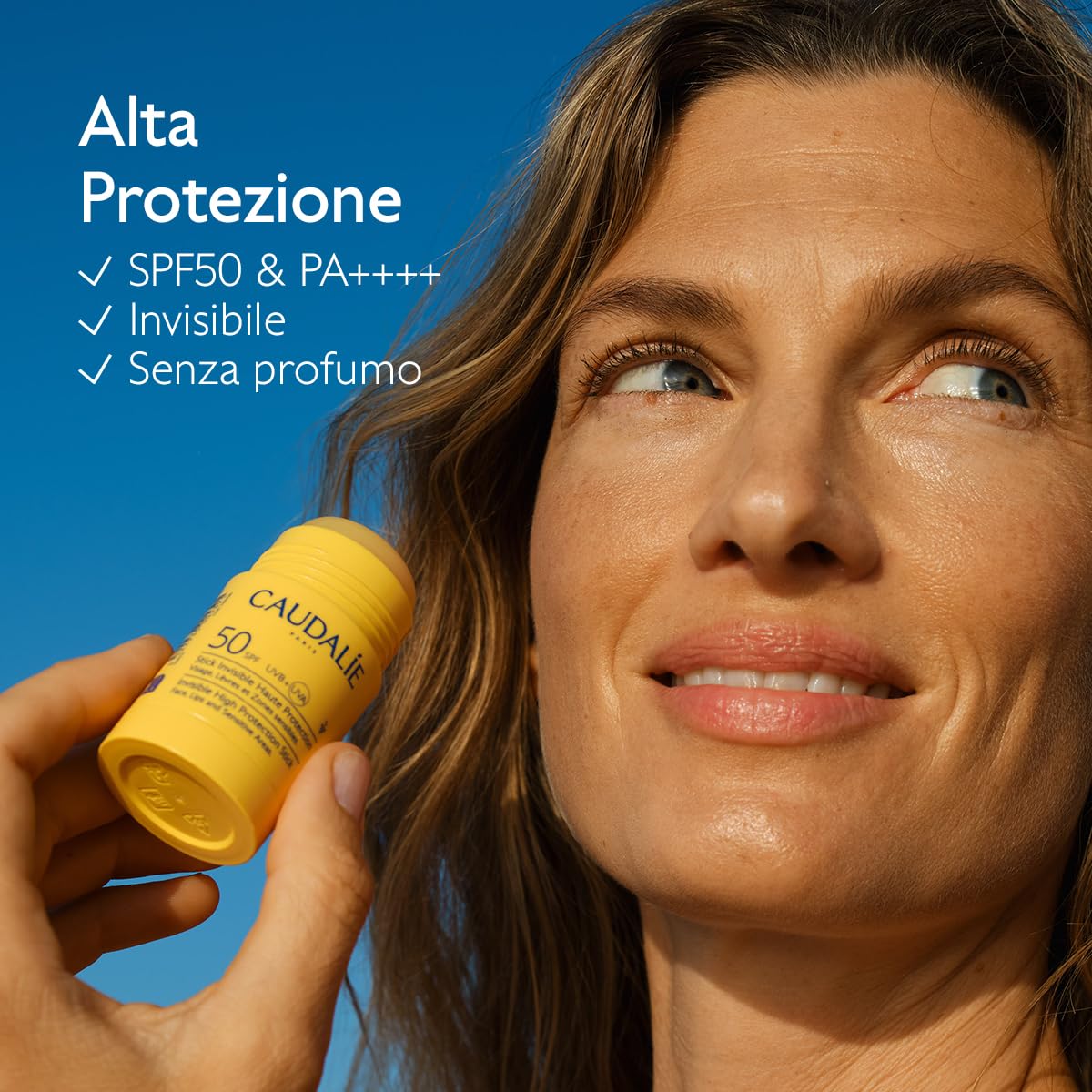 Caudalie Stick Invisibile ad Alta Protezione SPF50 – Olio di Vinaccioli, Filtri Solari Organici, Senza Profumo, Resistente all'Acqua, Adatto a Tutta la Famiglia, Vegano, PA++++