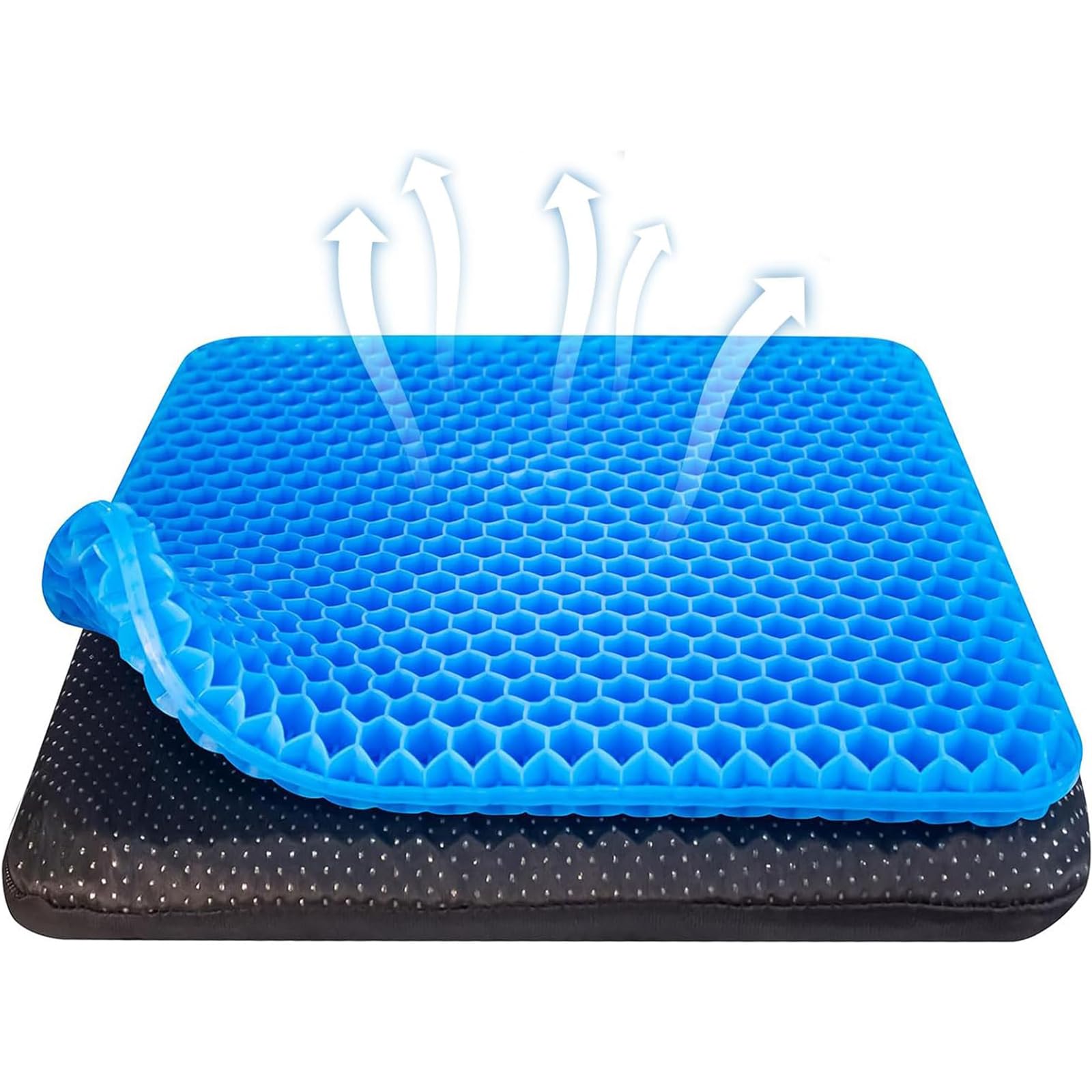 JISRKP Soft Sitter Cushion, Double-Layer Thick Honeycomb Cushion with Cloth Cover, Large Gel Seat Cushions for Car Office Home Wheelchair & Chair Pressure Reli