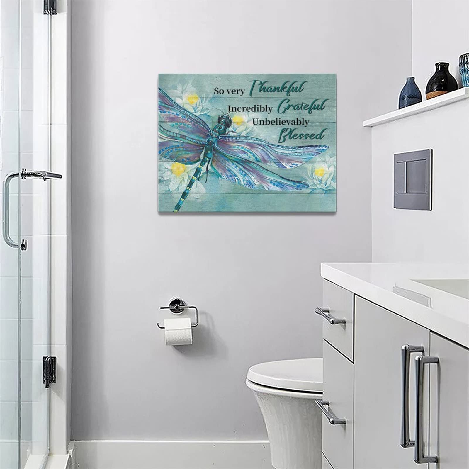Bathroom Wall Decor Dragonfly Litton Lane 25 In. X 16 In. Metal Blue