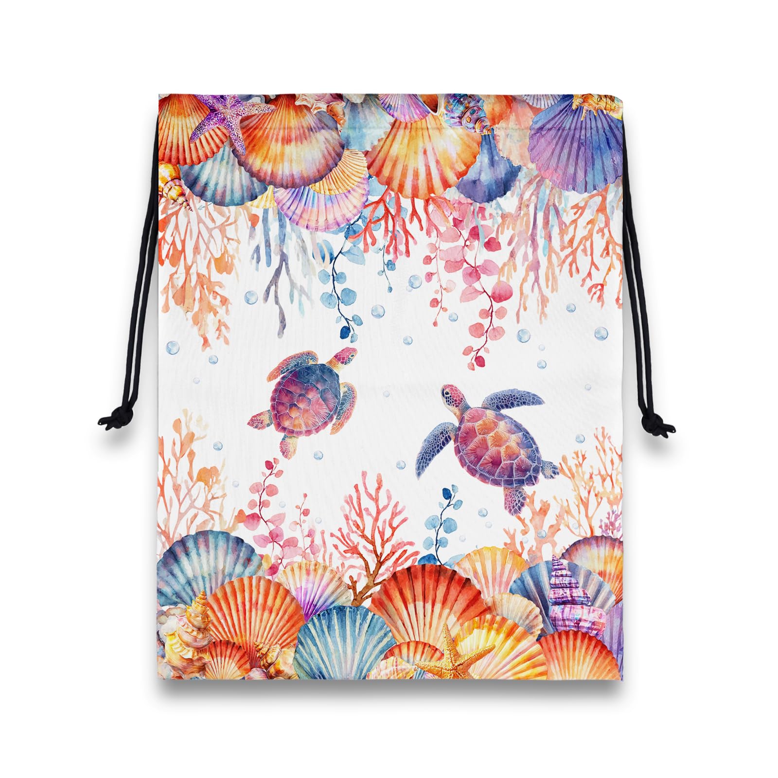 Sea Turtles Coral Grip Bag Underwater Small Gymnastics Bag for Outdoor Sports