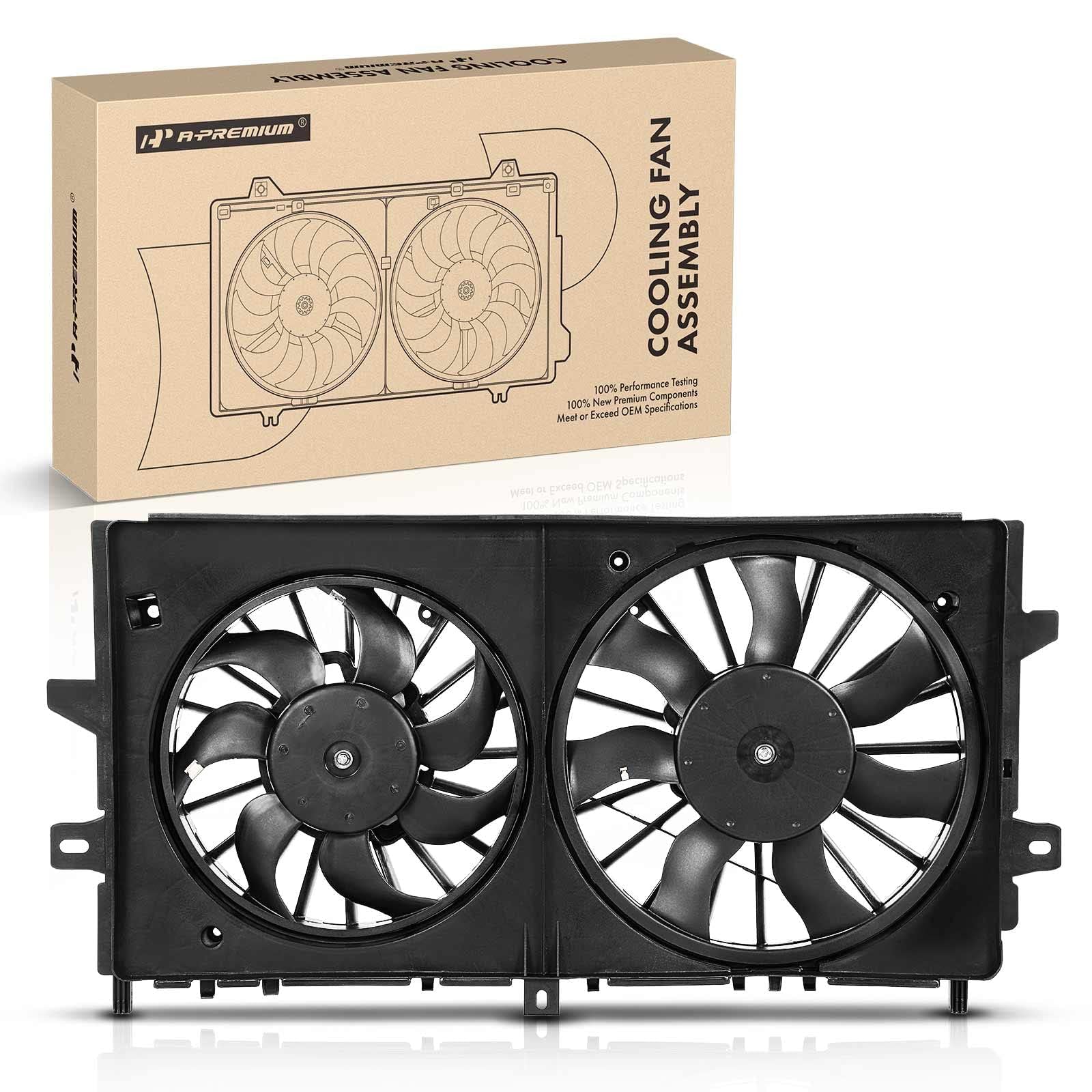 A-Premium Engine Radiator Cooling Fan Assembly Compatible with Select Chevrolet & Buick Models - Impala 2006-2011, Monte Carlo 2006-2007, LaCrosse 2008 - Replace# 89018690, 89018691