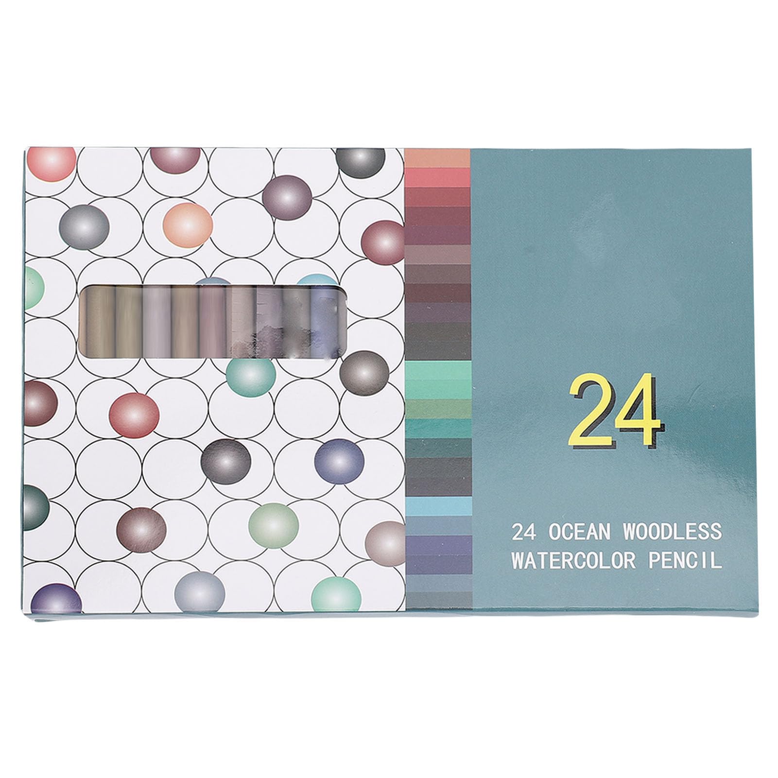 Ensemble de crayons de couleur sans bois, 24 crayons de couleur multifonctions portables, pigments à base d'huile, en vrac, pour le dessin