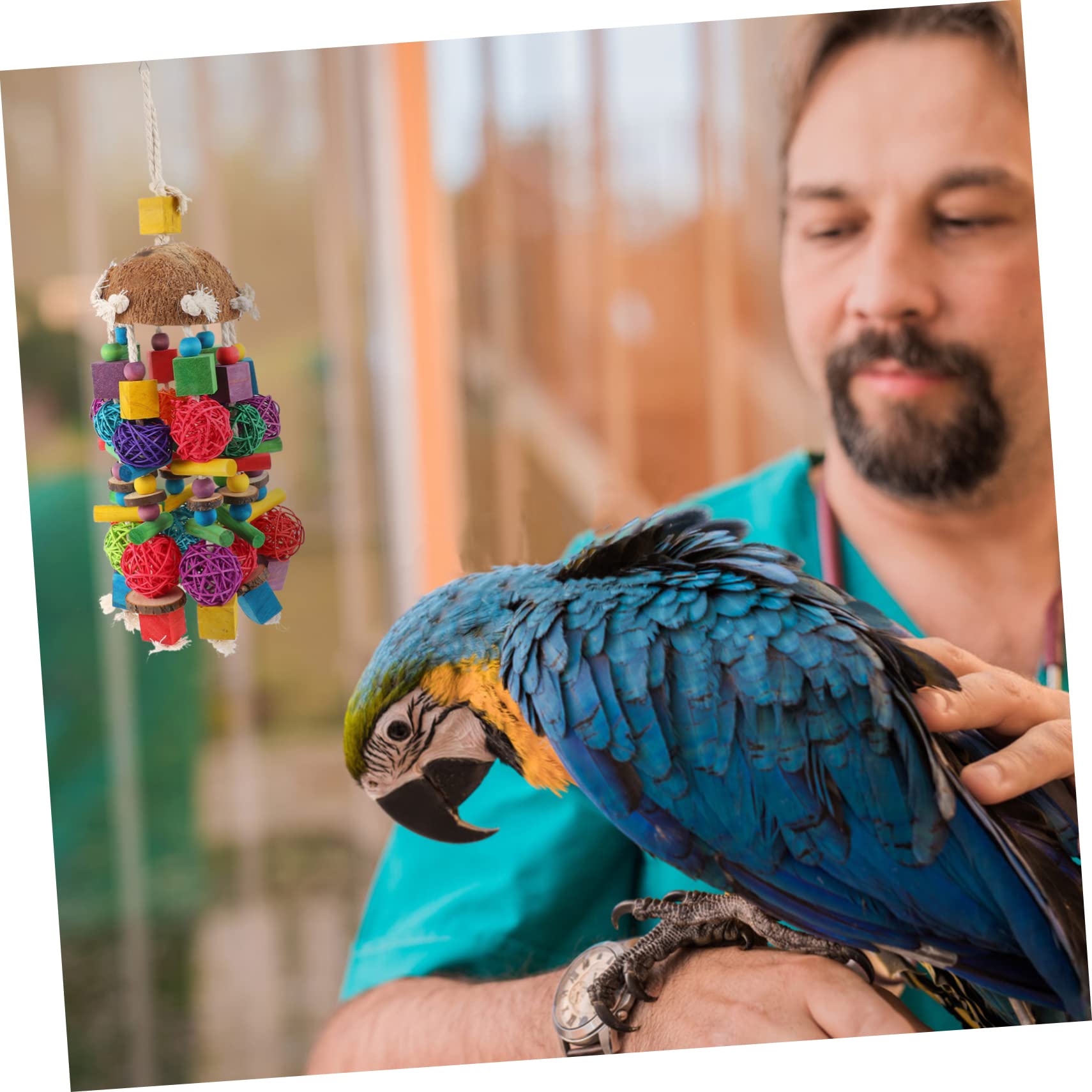 1stücke Papageien Spielzeug Kokosnuss Und Hängendes Kauspielzeug Für Vögel Für Wellensittiche Nymphensittiche Und Andere Kleine Vögel Käfig Zubehör