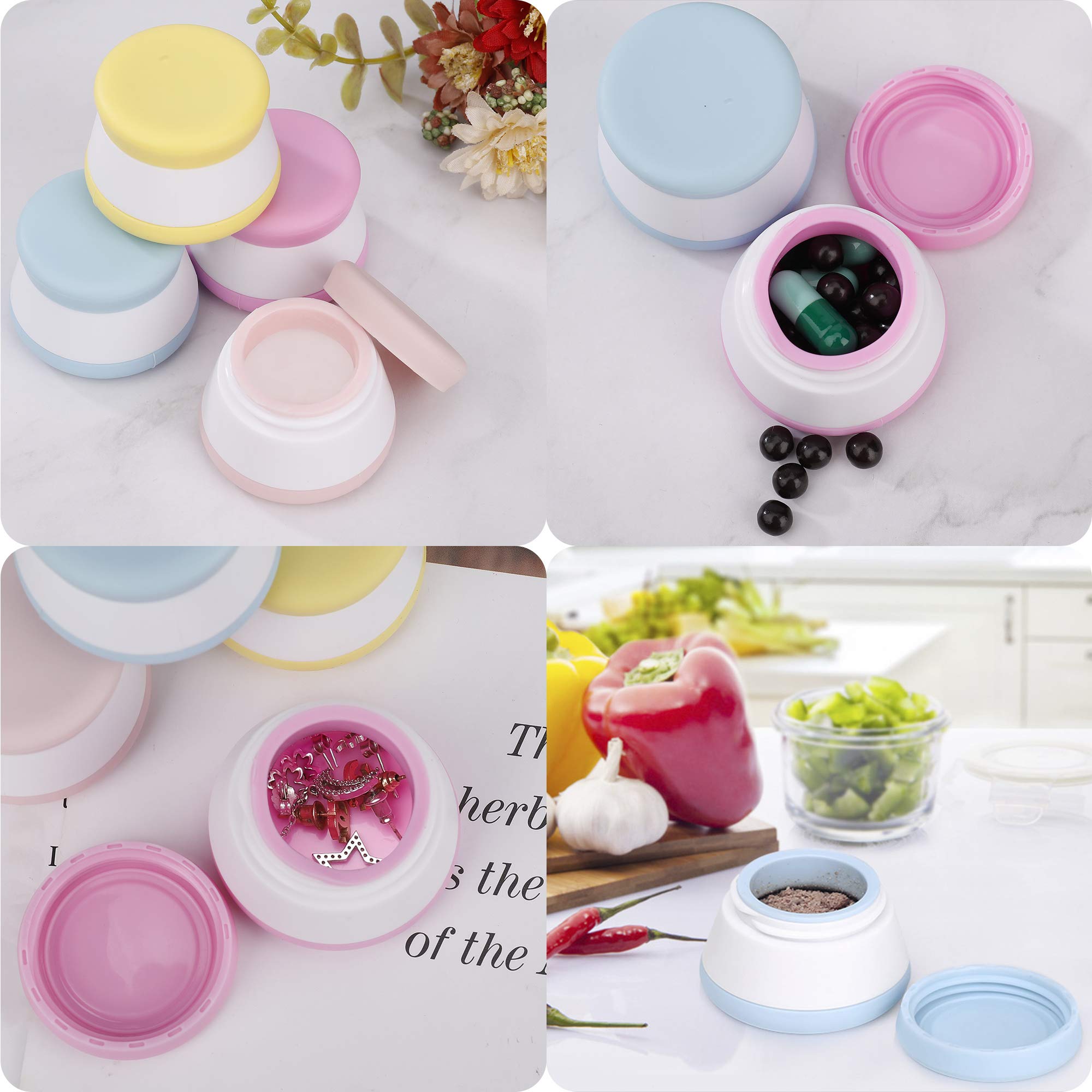Contenitori Cosmetici In Silicone 20ml - 4 Pezzi Multicolore Per Viaggio E Conservazione - Foto 5